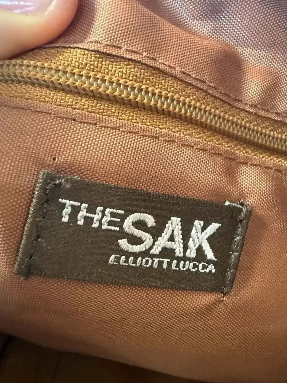 The Sak Elliott Lucca Brown Leather Hobo Bag with Contrast Stitching